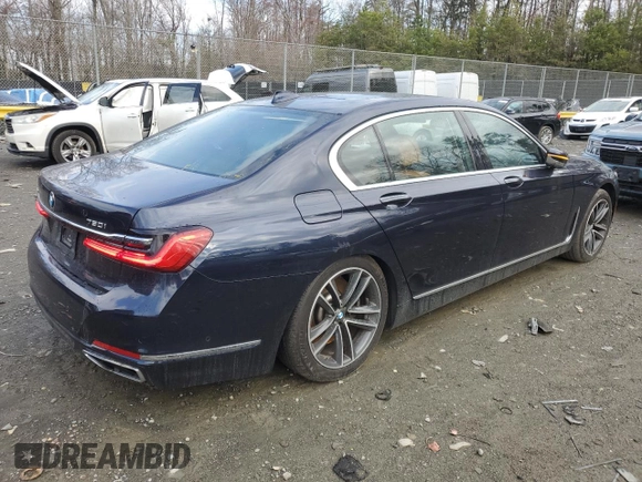 2020 BMW 7 Series 750i xDrive with VIN WBA7U2C08LGJ59707, listed as a Copart auction lot 49145595 with 30,020 mi miles and Salvage title. Bid and sale history available at DreamBid. Image 3.