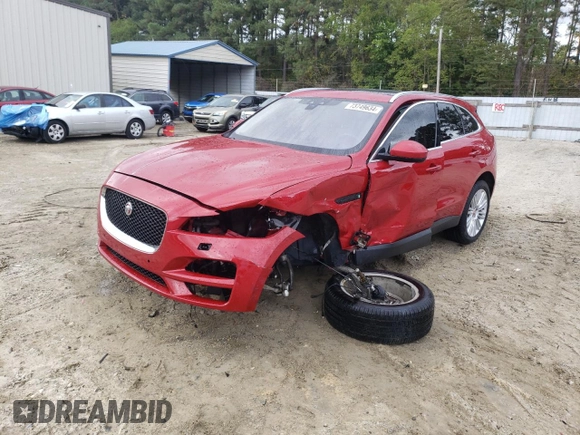 2018 Jaguar F-Pace 30t Portfolio with VIN SADCN2GX3JA288772, listed as a Copart auction lot 73749634 with 72,754 mi miles and Salvage title. Bid and sale history available at DreamBid. Image 1.