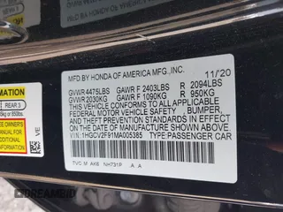 2021 Honda Accord Touring z VIN 1HGCV2F91MA005385, wystawiony jako IAAI lot #42004110 z przebiegiem 108 328 mil mil oraz . Historia ofert i sprzedaży dostępna na DreamBid. Obrazek 9.
