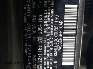 2024 Hyundai Elantra SE z VIN KMHLL4DGXRU851159, wystawiony jako Copart lot #47502985 z przebiegiem 8 489 mil mil oraz Szkoda całkowita • Salvage title. Historia ofert i sprzedaży dostępna na DreamBid. Obrazek 15.