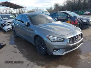 2019 Infiniti Q50 3.0t LUXE with VIN JN1EV7AR7KM559508, listed as a IAAI auction lot 41568575 with 21,921 mi miles. Bid and sale history available at carsss.com. Image 1.