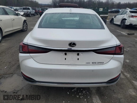 2021 Lexus ES with VIN 58AD11D19MU006860, listed as a Copart auction lot 52684255 with 57,030 mi miles and Salvage Title. Bid and sale history available at carsss.com. Image 6.