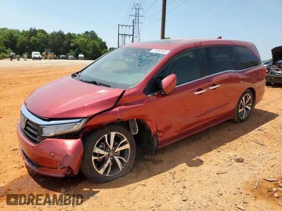 2023 Honda Odyssey Touring с VIN 5FNRL6H8XPB056468, выставлен на аукционе Copart как лот 55066345 с пробегом 29 760 миль миль и Списание • Salvage title. История ставок и продаж доступна на DreamBid. Изображение 1.
