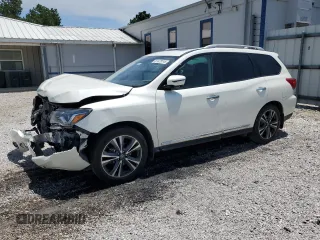 2019 Nissan Pathfinder Platinum with VIN 5N1DR2MN5KC590640, listed as a Copart auction lot 61479745 with 46,905 mi miles and Salvage title. Bid and sale history available at DreamBid. Image 1.