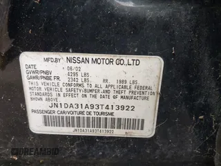 2003 Nissan Maxima GLE z VIN JN1DA31A93T413922, wystawiony jako IAAI lot #42360687 z przebiegiem Nie podano mil oraz . Historia ofert i sprzedaży dostępna na DreamBid. Obrazek 9.