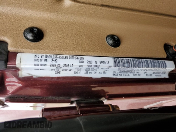 2002 Jeep Wrangler Sahara with VIN 1J4FA59S32P746410, listed as a Copart auction lot 56403075 with 147,968 mi miles and Salvage title. Bid and sale history available at DreamBid. Image 13.