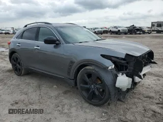 2015 Infiniti QX70 with VIN JN8CS1MU3FM380970, listed as a Copart auction lot 54387985 with 126,955 mi miles and Salvage Title. Bid and sale history available at DreamBid. Image 4.