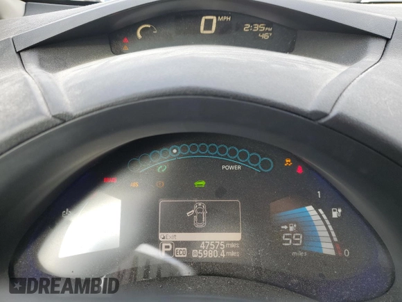 2016 Nissan LEAF S with VIN 1N4BZ0CP2GC314125, listed as a Copart auction lot 81280444 with 47,575 mi miles and Salvage Title. Bid and sale history available at carsss.com. Image 9.