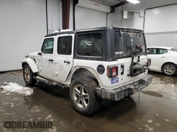 2020 Jeep Wrangler Unlimited Sahara with VIN 1C4HJXEN9LW165186, listed as a Copart auction lot 44359075 with 76,768 mi miles and Salvage Title. Bid and sale history available at carsss.com. Image 2.