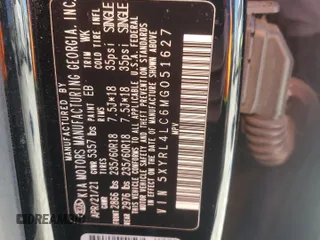 2021 Kia Sorento S with VIN 5XYRL4LC6MG051627, listed as a Copart auction lot 45833105 with 88,175 mi miles and Salvage Title. Bid and sale history available at DreamBid. Image 14.