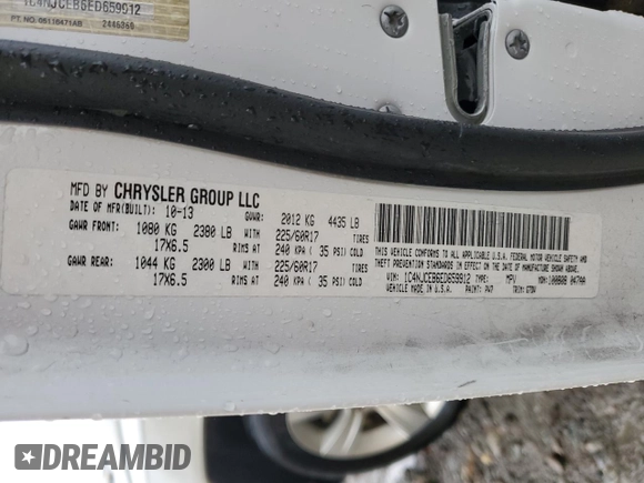 2014 Jeep Compass Latitude with VIN 1C4NJCEB6ED659912, listed as a Copart auction lot 84479464 with 187,311 mi miles and Salvage Title. Bid and sale history available at carsss.com. Image 15.