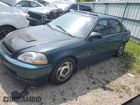 1998 Honda Civic EX with VIN 2HGEJ8549WH614855, listed as a Copart auction lot 66486384 with 100,465 mi miles and Salvage Title. Bid and sale history available at carsss.com. Image 1.