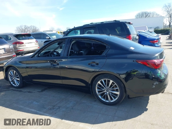 2018 Infiniti Q50 Luxe with VIN JN1EV7AP6JM592321, listed as a IAAI auction lot 41566556 with 109,545 mi miles and . Bid and sale history available at DreamBid. Image 14.