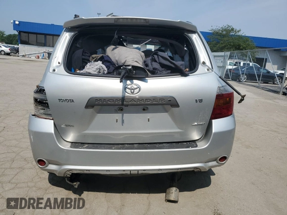 2008 Toyota Highlander Sport with VIN JTEES43AX82021168, listed as a Copart auction lot 60386755 with Not provided miles and Salvage title. Bid and sale history available at DreamBid. Image 6.