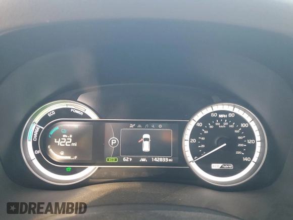 2017 Kia Niro LX with VIN KNDCB3LC7H5069846, listed as a Copart auction lot 52686415 with 142,833 mi miles and Clean Title. Bid and sale history available at carsss.com. Image 9.