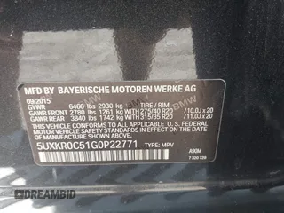 2016 BMW X5 xDrive35i z VIN 5UXKR0C51G0P22771, wystawiony jako IAAI lot #42161841 z przebiegiem 117 272 mil mil oraz . Historia ofert i sprzedaży dostępna na DreamBid. Obrazek 9.