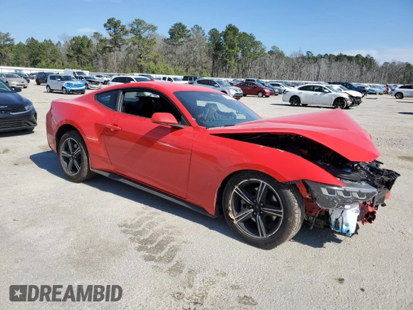 2024 Ford Mustang EcoBoost with VIN 1FA6P8TH0R5147236, listed as a Copart auction lot 46240535 with 0 mi miles and Salvage Title. Bid and sale history available at carsss.com. Image 4.