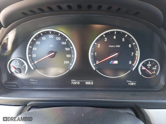 2014 BMW M5 with VIN WBSFV9C56ED097611, listed as a IAAI auction lot 41845196 with 72,215 mi miles. Bid and sale history available at carsss.com. Image 7.