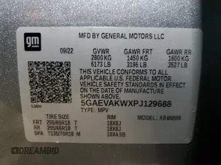 2023 Buick Enclave Essence with VIN 5GAEVAKWXPJ129688, listed as a Copart auction lot 85990464 with 48,478 mi miles and Salvage Title. Bid and sale history available at DreamBid. Image 13.