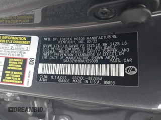 2022 Lexus ES 350 with VIN 58ADZ1B16NU125009, listed as a IAAI auction lot 42483683 with 14,082 mi miles and . Bid and sale history available at DreamBid. Image 9.