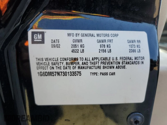 2003 Cadillac CTS with VIN 1G6DM57N730133575, listed as a Copart auction lot 67839964 with 134,877 mi miles and Salvage Title. Bid and sale history available at carsss.com. Image 14.