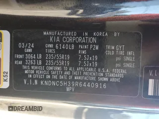 2024 Kia Carnival EX with VIN KNDNC5H39R6440916, listed as a Copart auction lot 74666894 with 6,948 mi miles and Salvage Title. Bid and sale history available at carsss.com. Image 16.