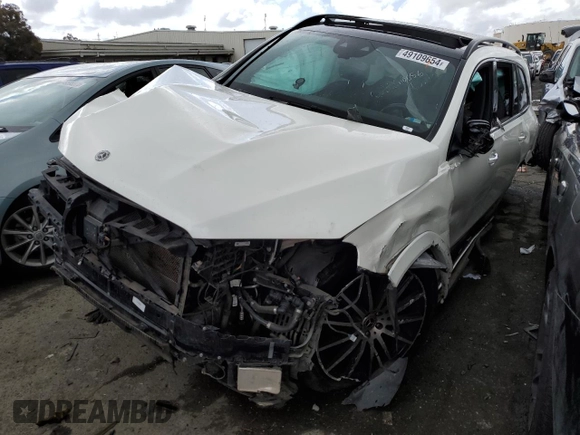 2021 Mercedes-Benz GLS 580 with VIN 4JGFF8GE0MA497555, listed as a Copart auction lot 49109654 with Not Provided miles and . Bid and sale history available at DreamBid. Image 1.