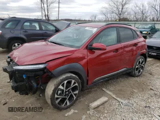 2022 Hyundai Kona Limited with VIN KM8K53A3XNU915244, listed as a Copart auction lot 71355882 with 13,633 mi miles. Bid and sale history available at carsss.com. Image 1.