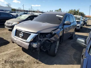 2014 Nissan Pathfinder SV with VIN 5N1AR2MM3EC696602, listed as a Copart auction lot 50080055 with 226,906 mi miles and Salvage Title. Bid and sale history available at carsss.com. Image 1.