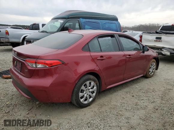 2022 Toyota Corolla LE with VIN JTDEPMAE3NJ203887, listed as a Copart auction lot 46779845 with 134,201 mi miles and Salvage Title. Bid and sale history available at carsss.com. Image 3.