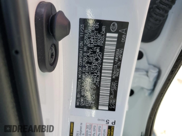 2024 Lexus UX 250h F Sport z VIN JTHB6JBH1R2189547, wystawiony jako Copart lot #80151034 z przebiegiem 7 837 mil mil oraz Nie do naprawy • Non repairable. Historia ofert i sprzedaży dostępna na DreamBid. Obrazek 13.