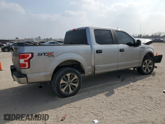 2020 Ford F-150 XL with VIN 1FTEW1EP7LKD38083, listed as a Copart auction lot 49109035 with 197,286 mi miles and Salvage Title. Bid and sale history available at carsss.com. Image 3.