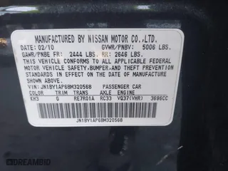 2011 Infiniti M37 with VIN JN1BY1AP6BM320568, listed as a IAAI auction lot 41769021 with 172,599 mi miles. Bid and sale history available at carsss.com. Image 9.