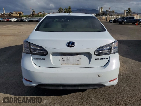 2010 Lexus HS with VIN JTHBB1BA6A2022135, listed as a Copart auction lot 72088844 with 125,336 mi miles and Salvage Title. Bid and sale history available at carsss.com. Image 6.