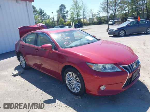 2013 Lexus ES 4dr Sdn with VIN JTHBK1GG5D2075765, listed as a IAAI auction lot 41907575 with Not Provided miles. Bid and sale history available at carsss.com. Image 1.