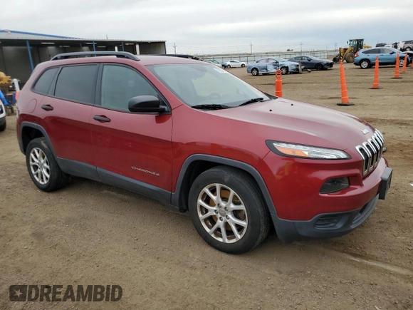 2016 Jeep Cherokee Sport with VIN 1C4PJLAS5GW217550, listed as a Copart auction lot 59204825 with 127,959 mi miles and Salvage title. Bid and sale history available at DreamBid. Image 4.