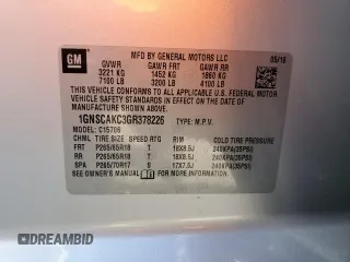 2016 Chevrolet Tahoe LS с VIN 1GNSCAKC3GR378226, выставлен на аукционе Copart как лот 86704804 с пробегом 92 958 миль миль и Чистый • Clean title. История ставок и продаж доступна на DreamBid. Изображение 14.