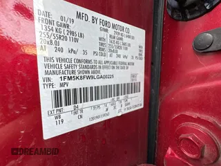2020 Ford Explorer Limited with VIN 1FM5K8FW9LGA00225, listed as a Copart auction lot 42375415 with 39,042 mi miles and Salvage Title. Bid and sale history available at carsss.com. Image 10.