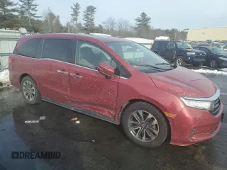 2022 Honda Odyssey EX-L with VIN 5FNRL6H72NB000481, listed as a Copart auction lot 43406015 with 43,353 mi miles and Salvage Title. Bid and sale history available at DreamBid. Image 4.