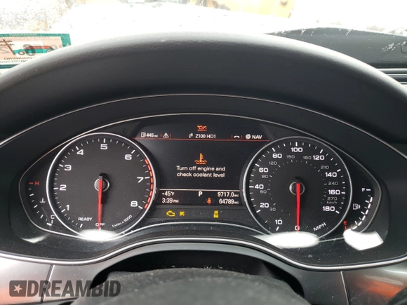 2016 Audi A6 3.0T Prestige with VIN WAUHGAFC9GN009649, listed as a Copart auction lot 44519783 with 64,789 mi miles. Bid and sale history available at carsss.com. Image 9.