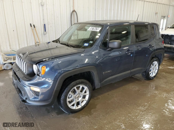 2023 Jeep Renegade Latitude with VIN ZACNJDB13PPP70095, listed as a Copart auction lot 89276475 with 25,010 mi miles and Clean Title. Bid and sale history available at carsss.com. Image 1.