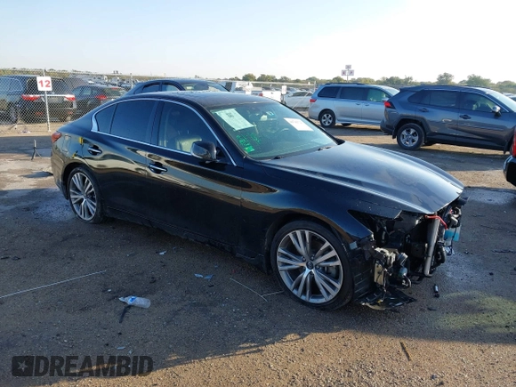 2018 Infiniti Q50 3.0t LUXE with VIN JN1EV7AP2JM359410, listed as a IAAI auction lot 40742721 with 161,858 mi miles. Bid and sale history available at carsss.com. Image 1.