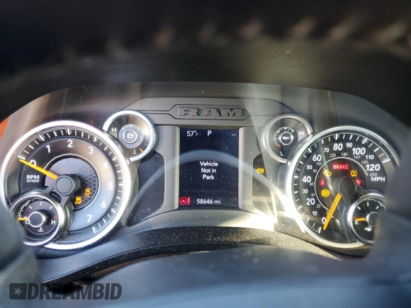 2020 Ram 1500 Big Horn with VIN 1C6SRFBT5LN248106, listed as a Copart auction lot 44242045 with 58,646 mi miles and Salvage Title. Bid and sale history available at carsss.com. Image 9.