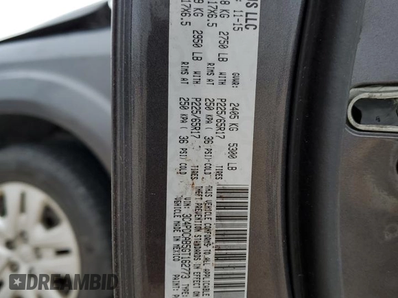 2016 Dodge Journey SE with VIN 3C4PDCAB5GT162773, listed as a Copart auction lot 47561885 with 66,622 mi miles and Salvage Title. Bid and sale history available at carsss.com. Image 16.