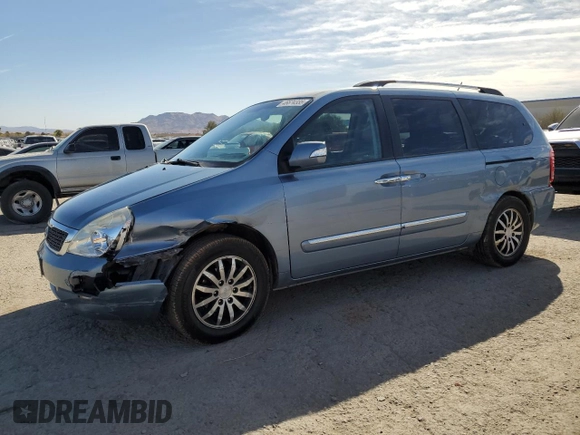 2011 Kia Sedona EX with VIN KNDMH4C79B6377419, listed as a Copart auction lot 46674335 with 159,436 mi miles and Salvage Title. Bid and sale history available at carsss.com. Image 1.
