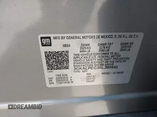 2024 GMC Terrain SLT with VIN 3GKALPEG3RL390641, listed as a IAAI auction lot 42209884 with 8,193 mi miles and . Bid and sale history available at DreamBid. Image 9.
