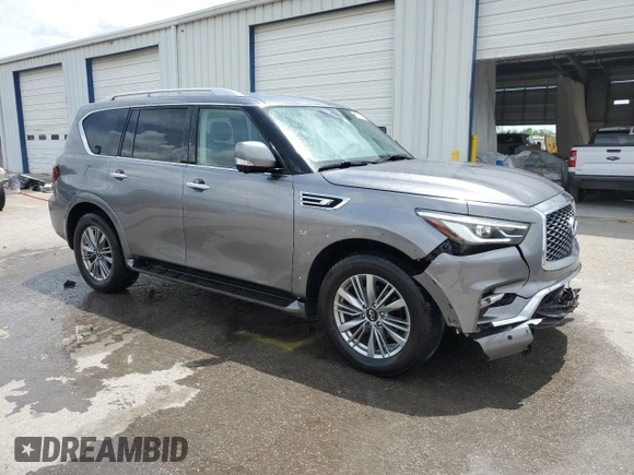2020 Infiniti QX80 Luxe z VIN JN8AZ2NF5L9704489, wystawiony jako Copart lot #55509705 z przebiegiem 147 397 mil mil oraz Szkoda całkowita • Salvage title. Historia ofert i sprzedaży dostępna na DreamBid. Obrazek 4.