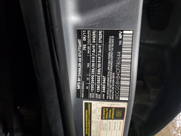 2012 Mercedes-Benz GLK-Class GLK 350 with VIN WDCGG8HB4CF780644, listed as a Copart auction lot 45533675 with 280,141 mi miles and Salvage Title. Bid and sale history available at carsss.com. Image 12.