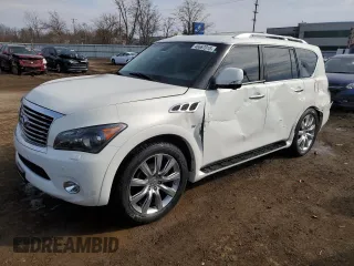 2014 Infiniti QX80 with VIN JN8AZ2NE8E9067639, listed as a Copart auction lot 46667015 with 185,304 mi miles and Salvage Title. Bid and sale history available at carsss.com. Image 1.
