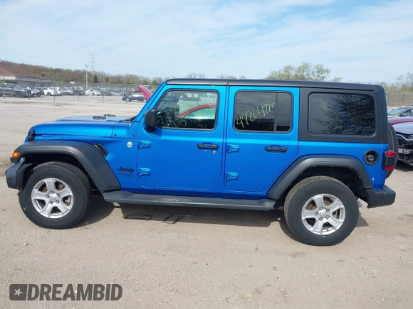2021 Jeep Wrangler Unlimited Sport S z VIN 1C4HJXDG4MW743151, wystawiony jako IAAI lot #42204776 z przebiegiem 42 363 mil mil oraz . Historia ofert i sprzedaży dostępna na DreamBid. Obrazek 14.
